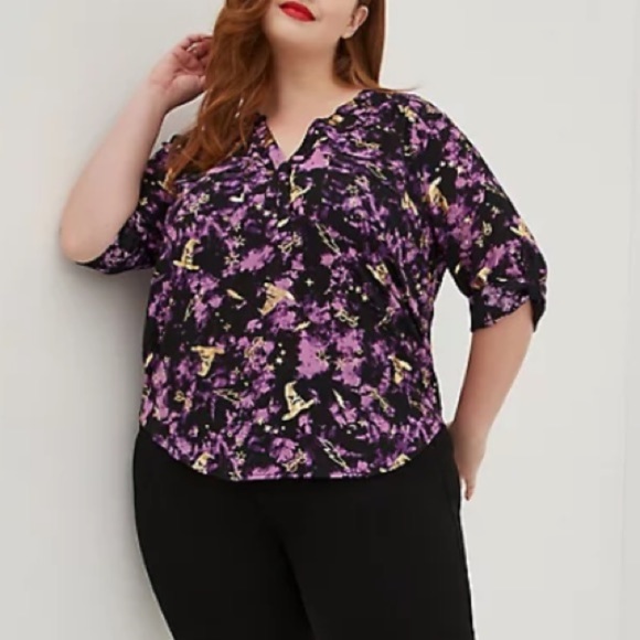 TORRID NWT HARRY POTTER HARPER TOP - GEORGETTE ICONS GALAXY - Picture 2 of 6